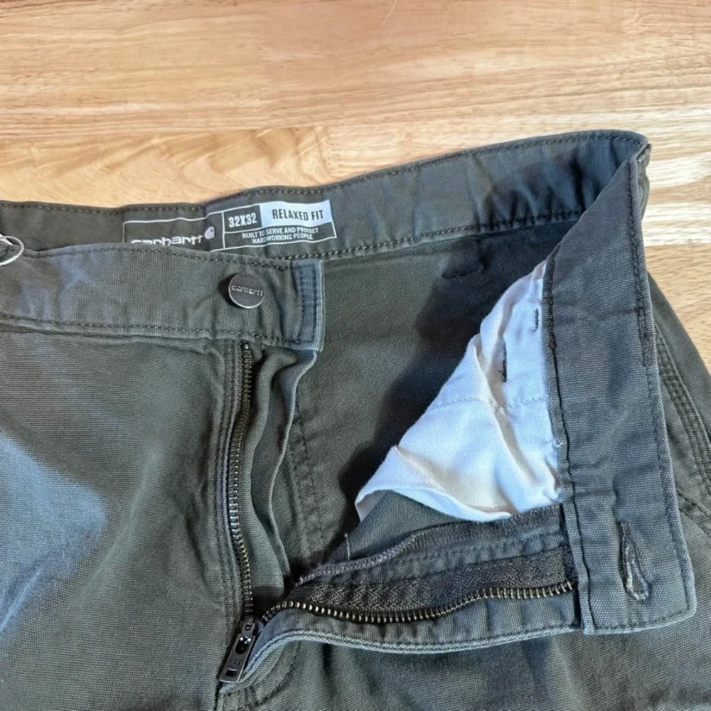 Carhartt Double Front Knee Pants Men's 32 X 32 Green Rugged Flex Workwear BN2802